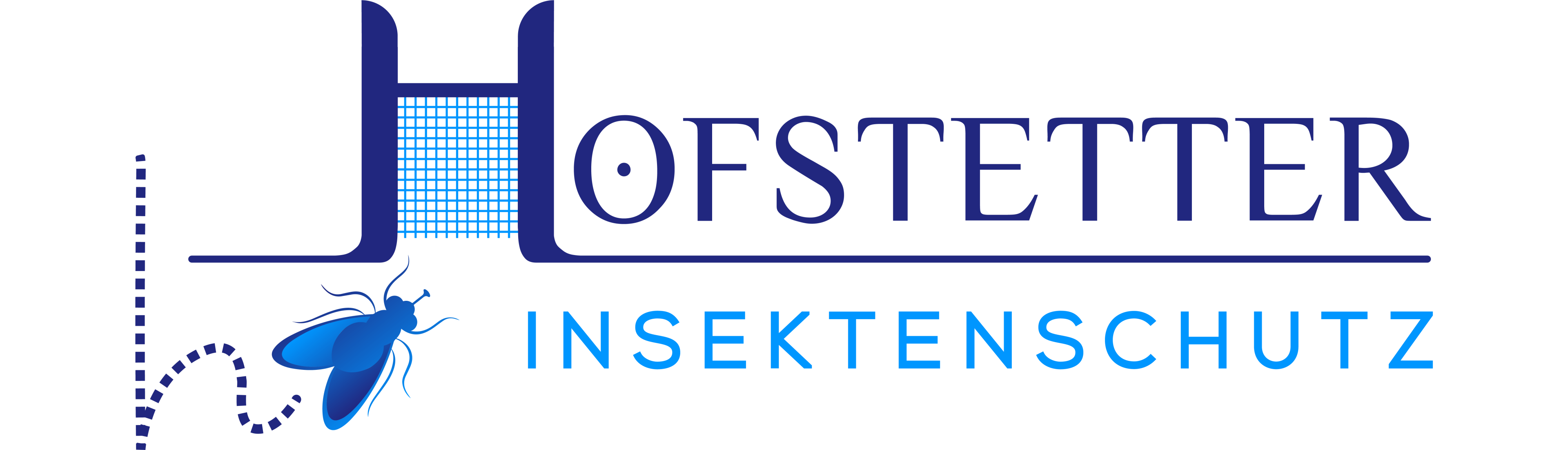 Logo mit dem Text OFSTE und INSEKTEN in blauer Schrift