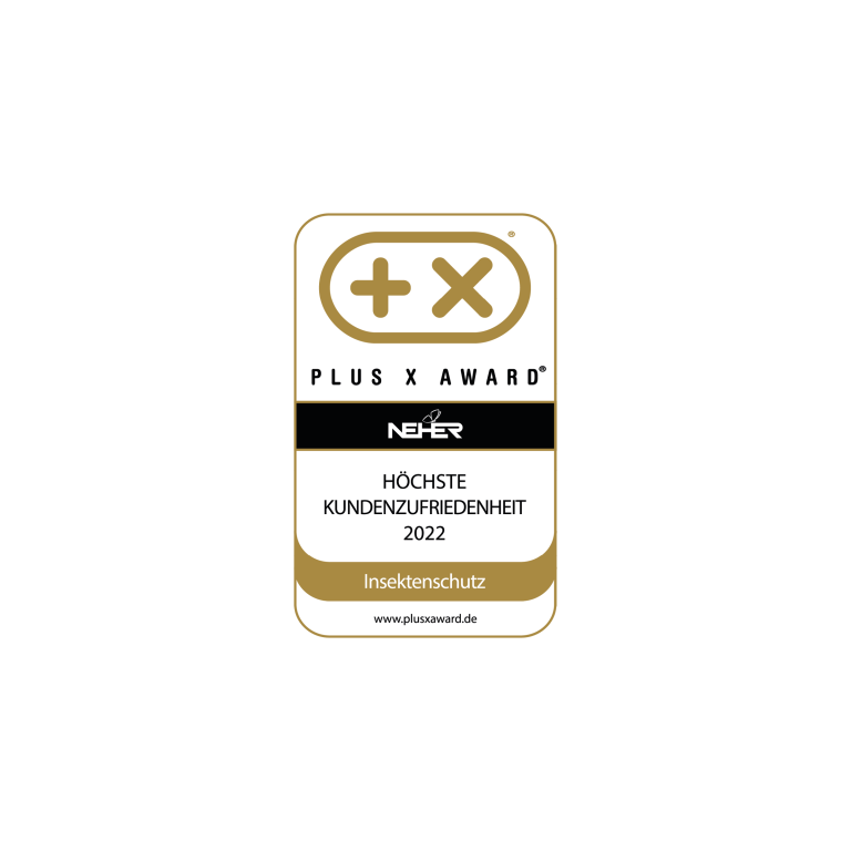 Neher Plus X Award höchste Kundenzufriedenheit 2022 Insektenschutz