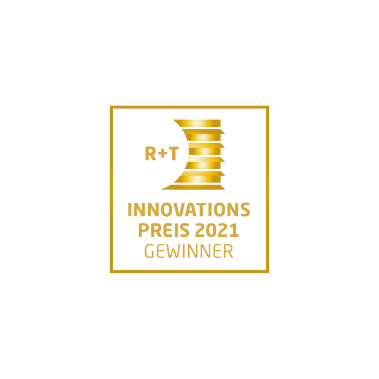 R+T Innovationspreis 2021 Gewinner Logo in Gold