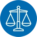 Icon Rechtsbereiche – Symbol einer Waage als Zeichen für verschiedene Rechtsbereiche