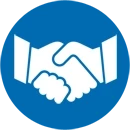 Icon Mediation: Symbol fr Vermittlung und Einigung durch Handschlag