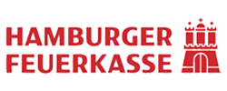 Logo der Hamburger Feuerkasse in roter Schrift