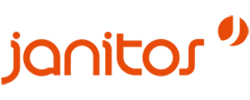 Janitos Logo in orange auf schwarzem Hintergrund