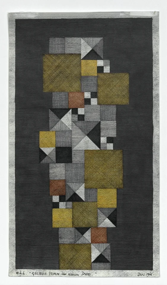 Geometrische Kunst mit Quadraten und Linien aus dem Beitrag-Archiv Burckhardt Blum