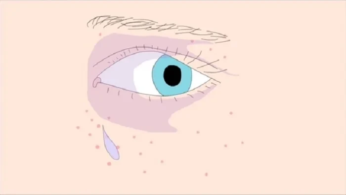 Illustration eines Auges mit Träne von Markus Vater und Mary Sun, Beitrag Archiv