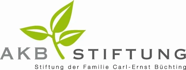 Logo der AKB Stiftung mit grünem Blattmotiv