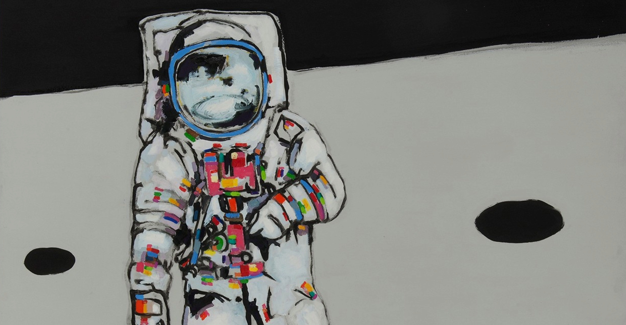 Künstlerische Darstellung eines Astronauten im Raumanzug – mahler