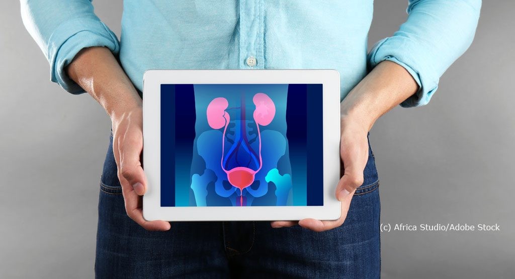 Früherkennung von Prostatakrebs – was soll ich denn da? Prostata Hilfe Deutschland: Illustrationsbild für Früherkennung und Vorsorge - Prostataabbildung auf Tablet