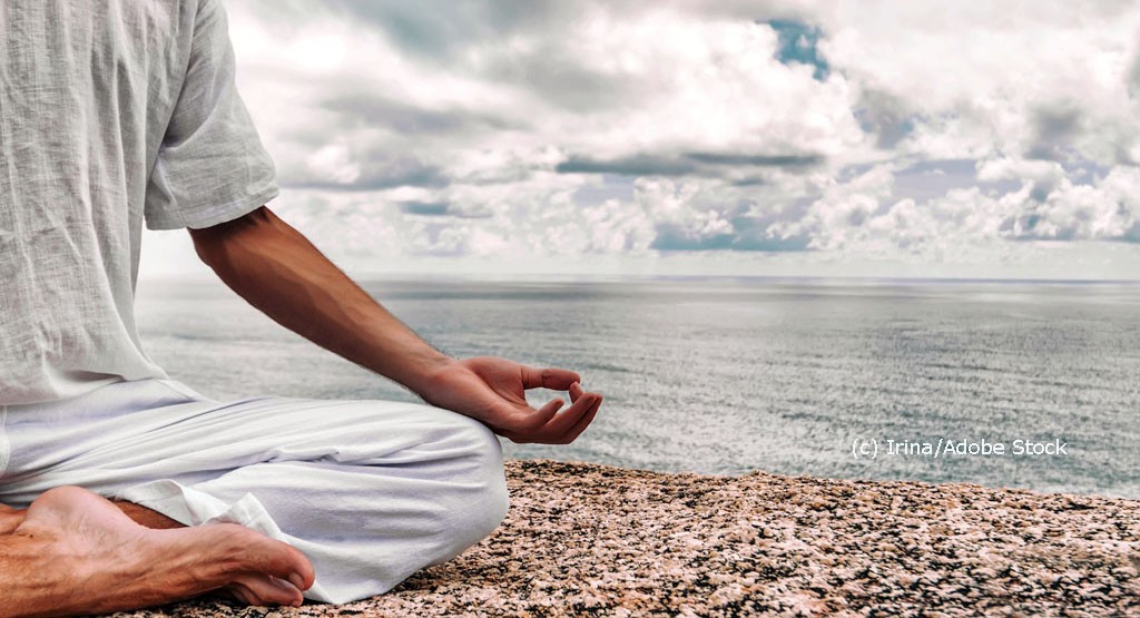 Prostata Hilfe Deutschland: Illustrationsbild Yoga - Mann im Lotus-Sitz