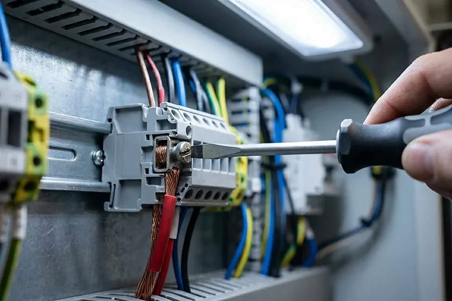 Zur Unterseite Schaltanlagen Detailaufnahme einer Schaltanlage