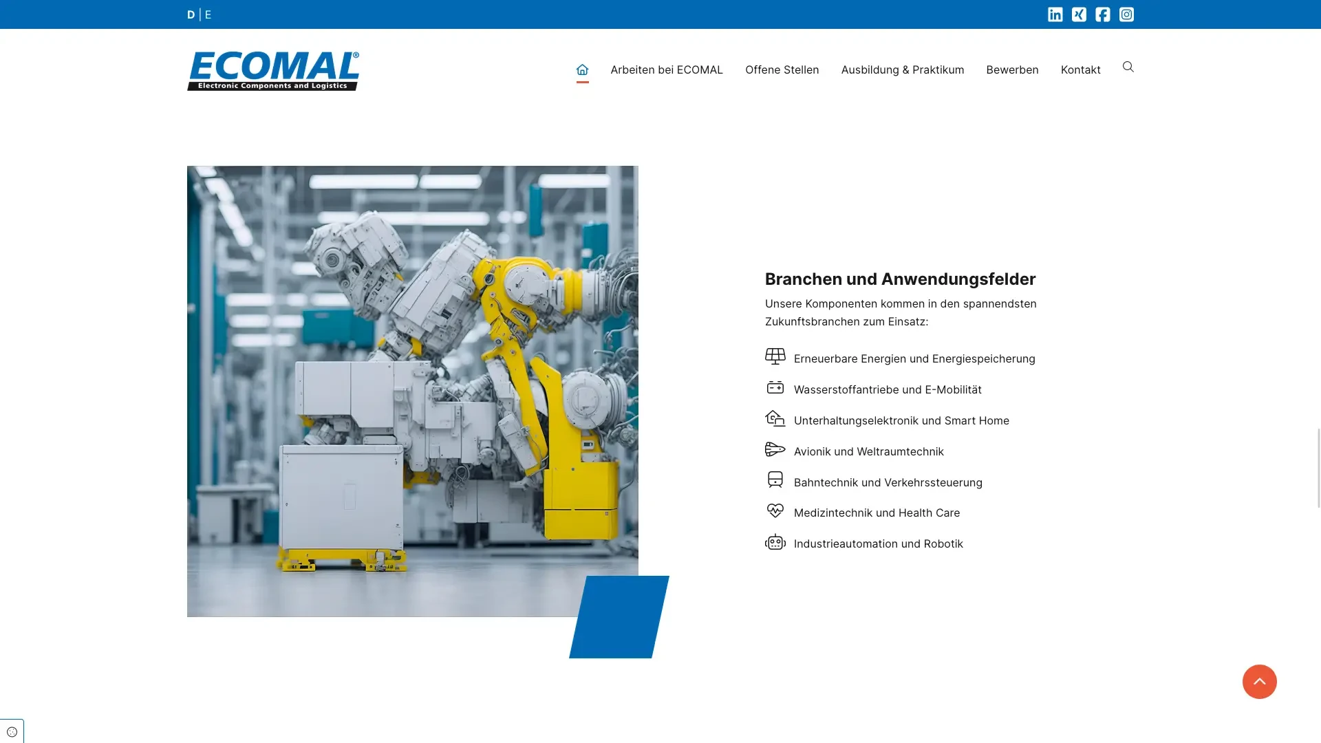 Industrieautomation und Robotik bei ECOMAL – moderne Fertigungslösungen für verschiedene Branchen