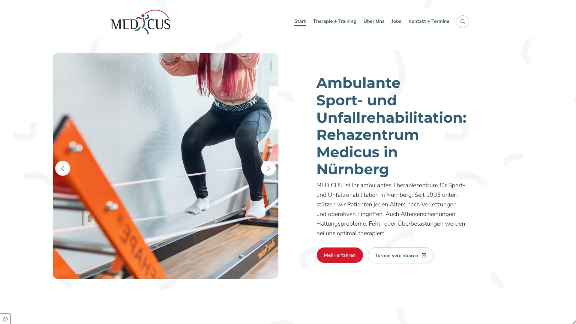 Ambulante Sport- und Unfallrehabilitation im Rehazentrum Medicus in Nürnberg – therapeutisches Training auf Slackline