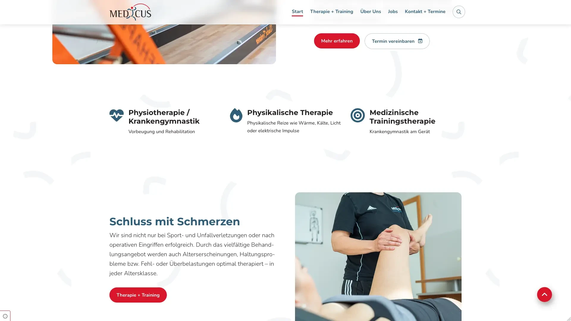 Medicus Physiotherapie und medizinische Trainingstherapie in moderner Praxisumgebung