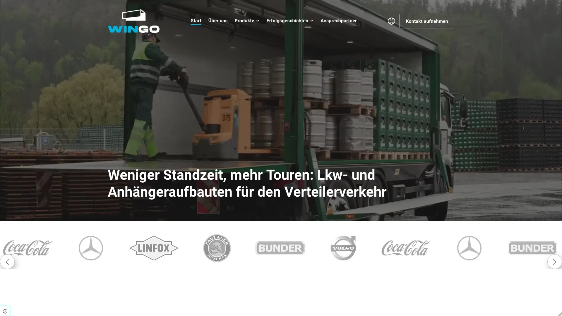 Wingo Lkw- und Anhängeraufbauten für den Verteilerverkehr mit Paletten und Getränkekisten
