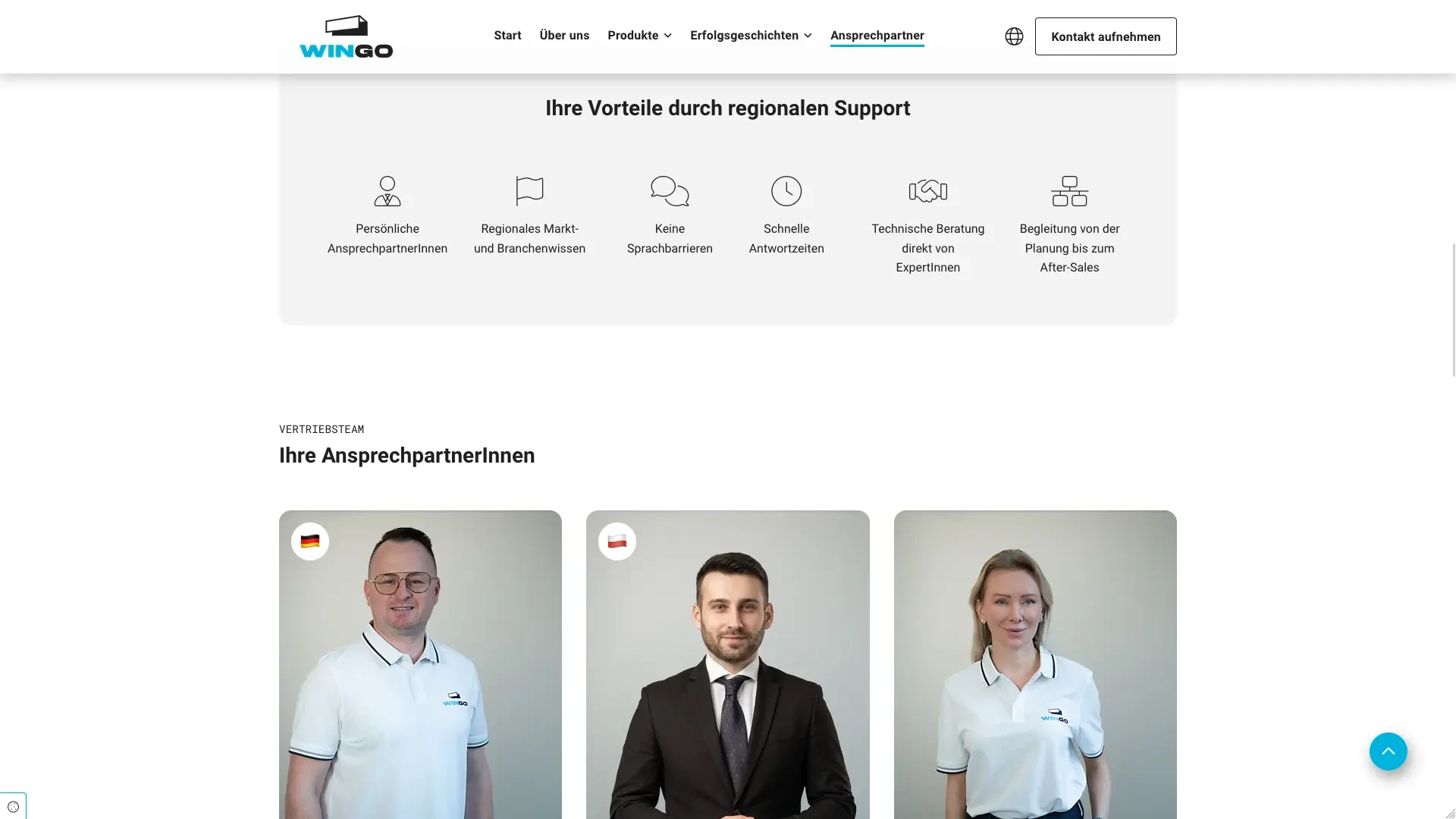 Wingo AnsprechpartnerInnen Team fr regionalen Support und Beratung