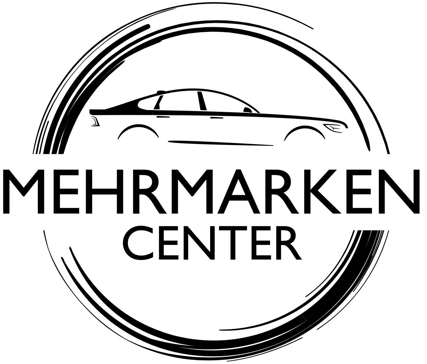 MMC Logo quadratisch einfarbig – Mehrmarkencenter Logo mit stilisiertem Auto