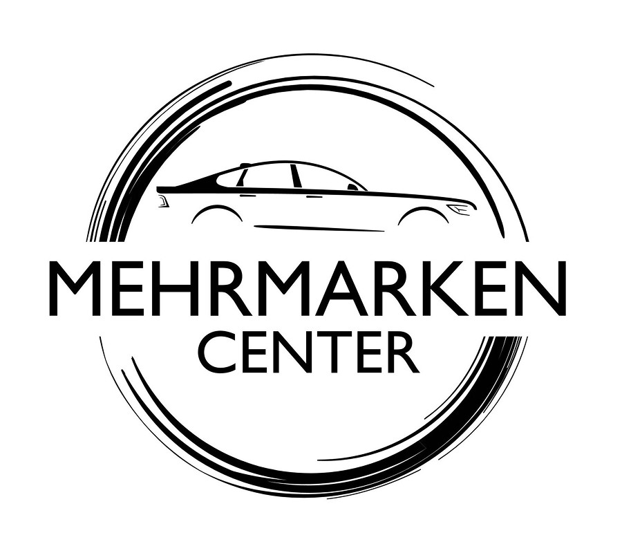 Mehrmarken Center Logo mit stilisiertem Auto und Kreiselement