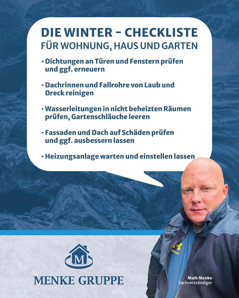 Winter-Checkliste für Wohnung, Haus und Garten mit Tipps zur Vorbereitung auf die kalte Jahreszeit, präsentiert von MSI.