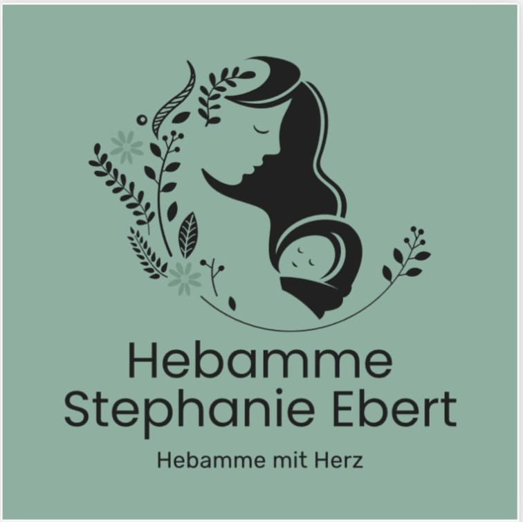 Logo von Hebamme Stephanie Ebert mit Mutter und Baby, Hebamme mit Herz