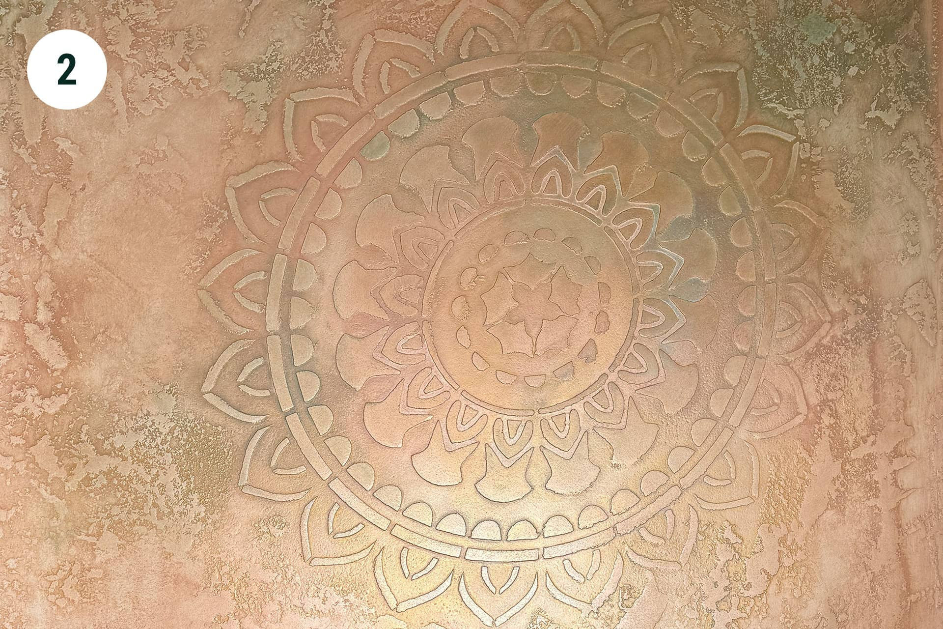 pb stucco materialien dekorative Wandgestaltung mit Mandala Struktur pb stucco materialien strukturierte Wandgestaltung mit Mandala Muster