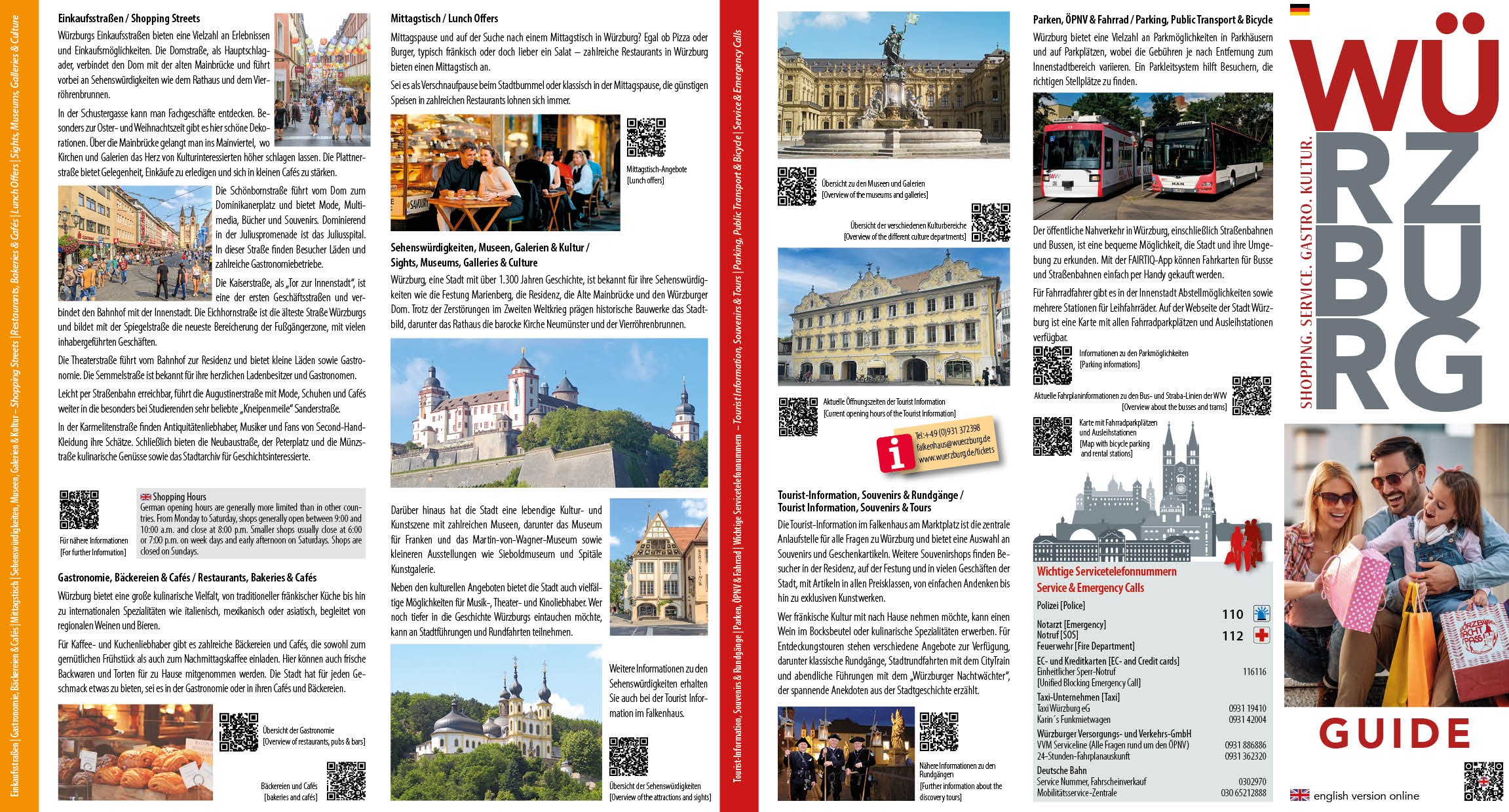 Tourismus-Broschüre mit Sehenswürdigkeiten und Informationen zu Würzburg