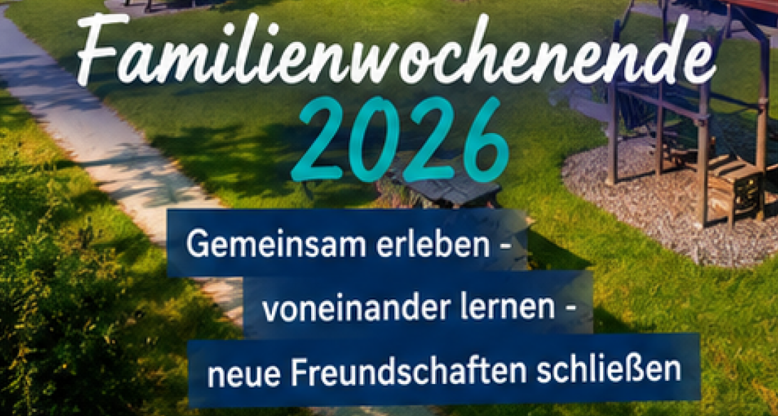 Screenshot Familienwochenende 2026 mit dem Motto: Gemeinsam erleben, voneinander lernen, neue Freundschaften schließen