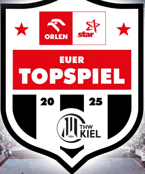THW Kiel Topspiel 2025 mit Orlen und Star Sponsoren-Logo