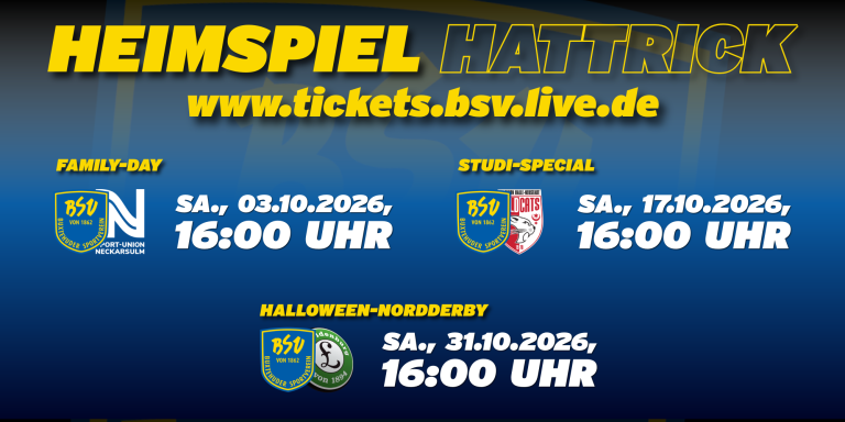 Heimspiel Hattrick 2zu1 – Buxtehuder SV Handball Heimspiele Oktober 2026, Studi-Special und Halloween-Nordderby