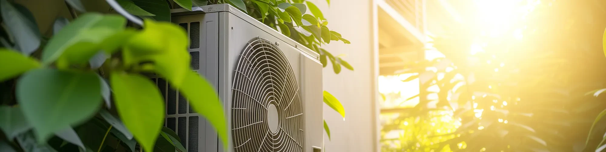 Wärmepumpe – effiziente und nachhaltige Heizlösung im Einsatz Wärmepumpe im Grünen bei Sonnenlicht – umweltfreundliche Heiztechnologie