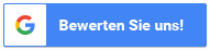 Google Bewertungen Button in blau mit weißer Schrift
