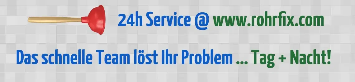 Banner mit Text und Puempel-Motiv, Sanitärservice Werbung