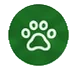Icon Pfote – grünes Symbol mit Pfotenabdruck