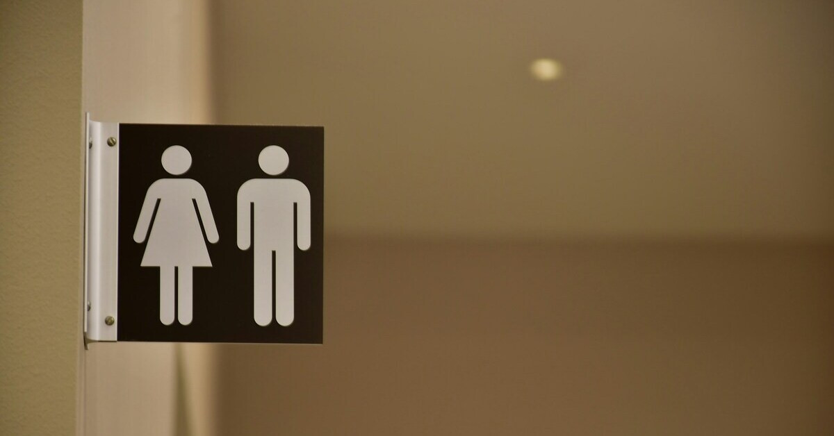Toilettenanhänger Schild mit Piktogrammen für Damen und Herren