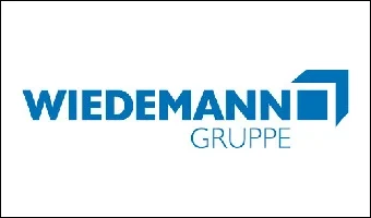 Logo der Wiedemann Gruppe in blauer Schrift auf weißem Hintergrund