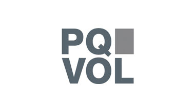 Logo von PQVOL in grauer Schrift mit Quadrat