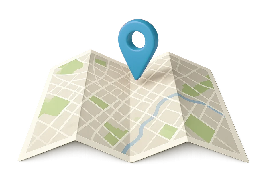 Startseite Header mit Karte und Standortmarkierung