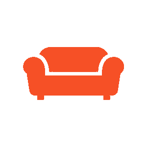 Icon Möbel – Rotes Sofa Symbol als Möbel-Icon
