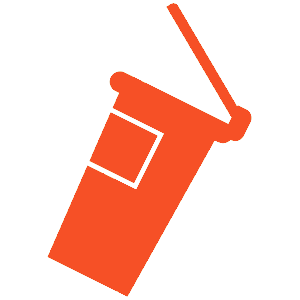 Icon einer Mülltonne mit geöffnetem Deckel