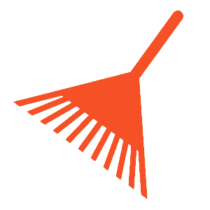 Icon einer Harke als Gartengerät