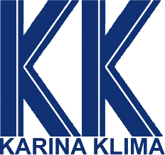Logo in Dunkelblau mit den Initialen KK und dem Schriftzug Karina Klima