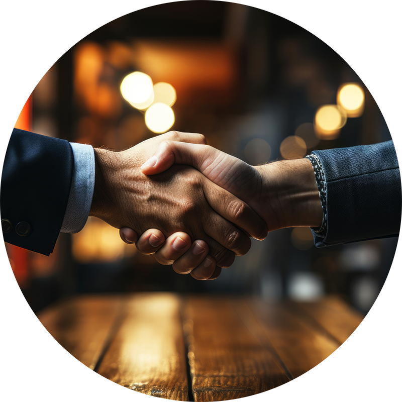 Kreis, Handschlag, Thresen