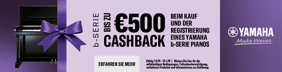 Werbebanner Yamaha bis zu 500 Euro Cashback Aktion