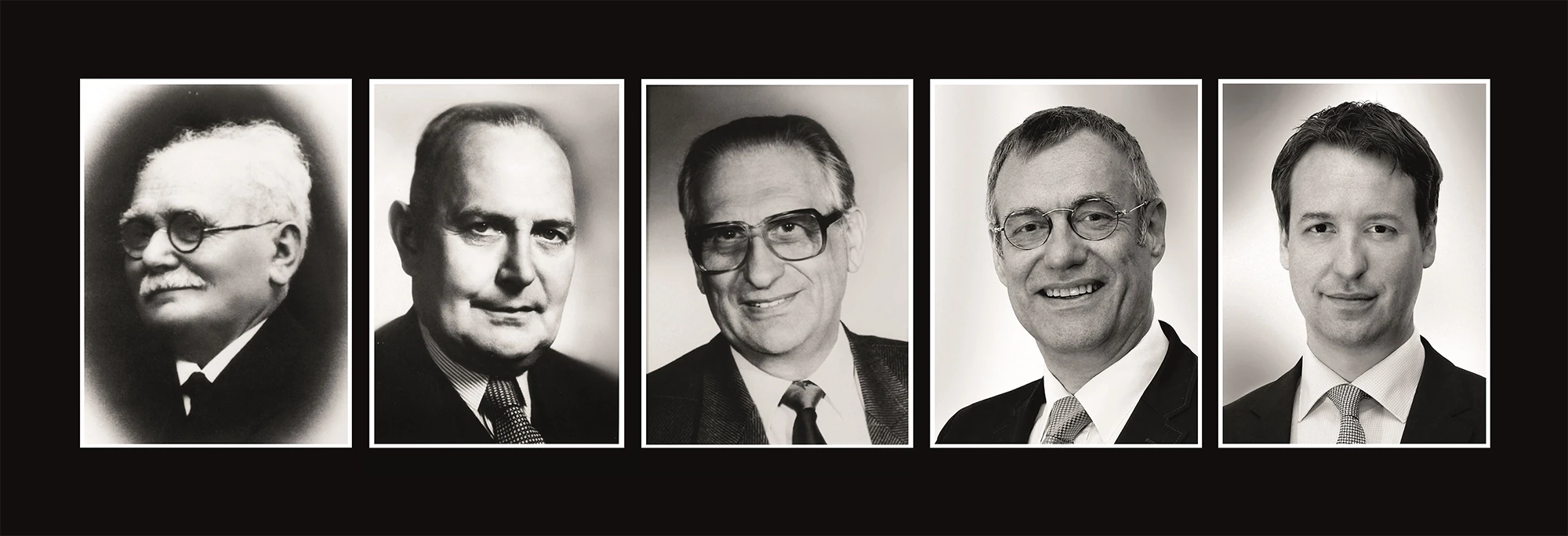 Lorenz Bau Ahnenreihe – historische Porträts der Unternehmensgeschichte