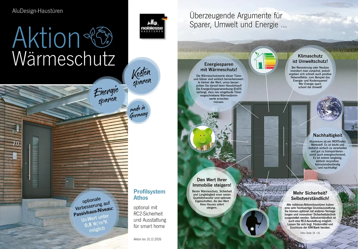 Noblesse Aktion 2025 Wärmeschutz Prospekt ohne Preise – Haustüren, Energiesparen, Umwelt und Sicherheit