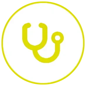 Symbol für medizinische Untersuchung mit Stethoskop