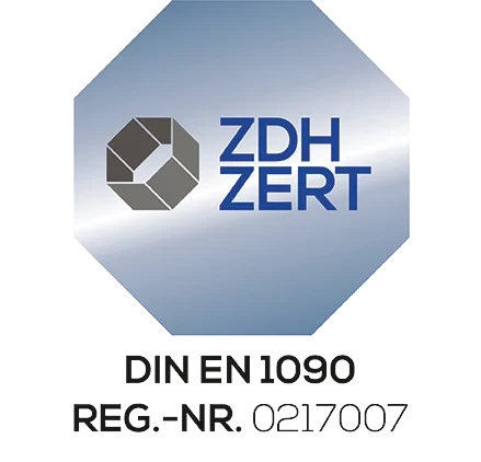 ZDH ZERT Siegel DIN EN 1090 Zertifizierung, Reg.-Nr. 0217007
