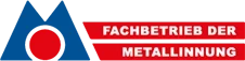 Signatur Fachbetrieb der Metallinnung – offizielles Siegel auf rotem Hintergrund