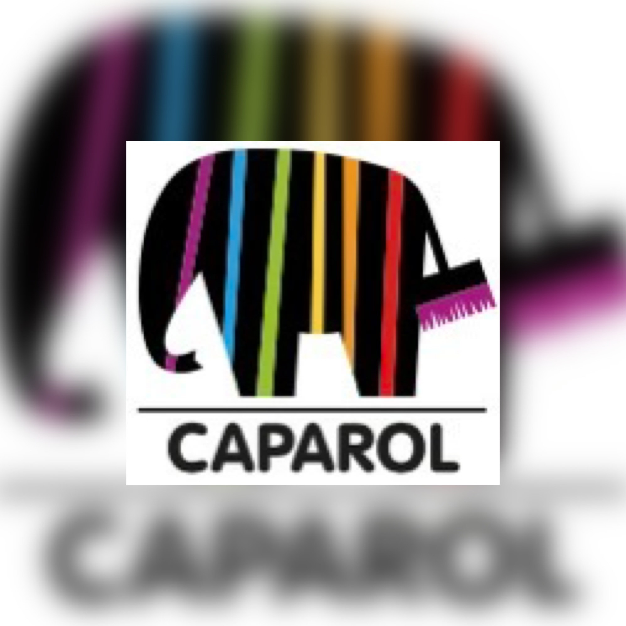 Caparol Logo mit buntem Elefanten und Schriftzug
