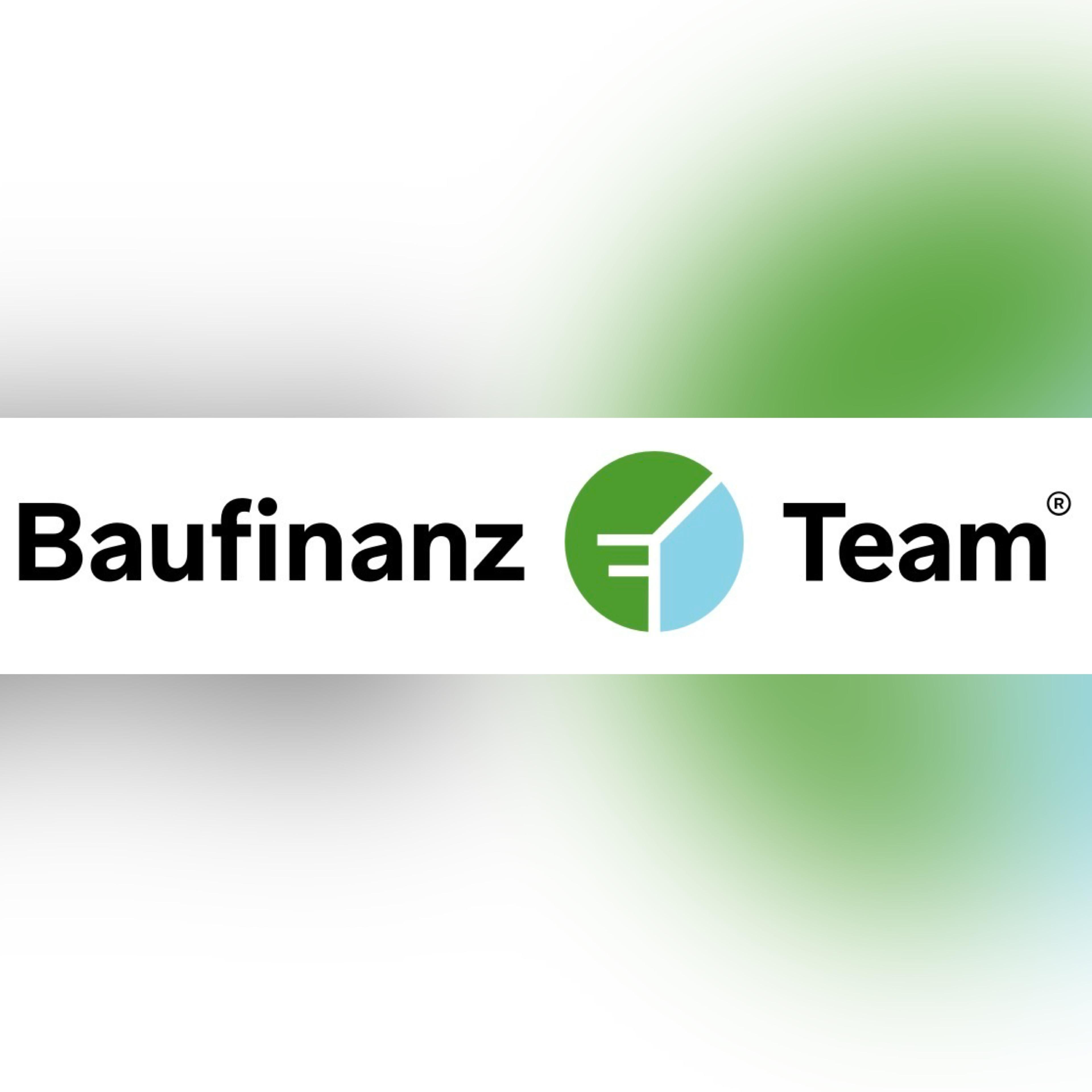Logo von Baufinanz Team mit grn-blauem Symbol