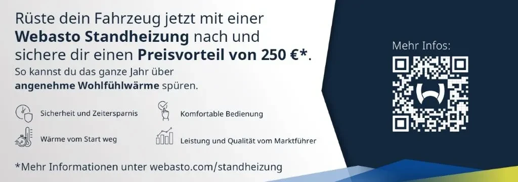 Webasto Standheizung Aktion September bis Februar mit 250 Euro Preisvorteil